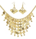 "COLLIER ET BOUCLES D'OREILLES PIECES DE MONNAIE OR"