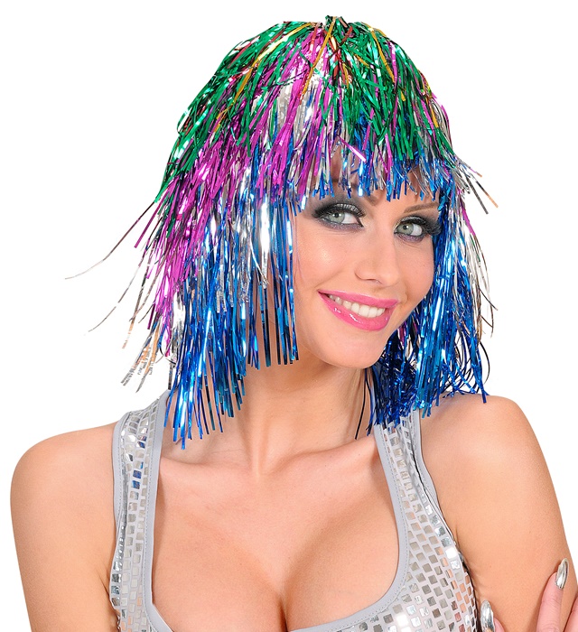 [2473B] "PERRUQUE MULTICOLORE SCINTILLANT" en sachet