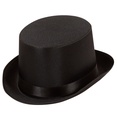 "CHAPEAU HAUT DE FORME NOIT EN SATIN" 12 cm