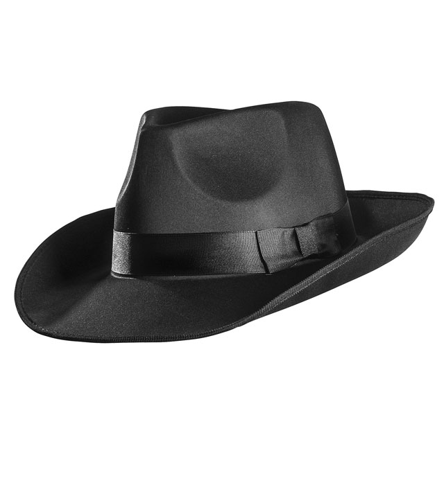 "CHAPEAU PERSONNAGE EN SATIN" noir