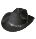 "CHAPEAU COWBOY AVEC BANDEAU STRASS" en feutre - noir