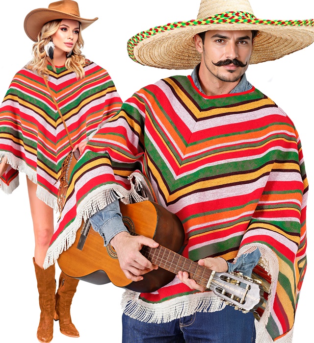 [24946] "PONCHO MEXICAIN" en toile de coton