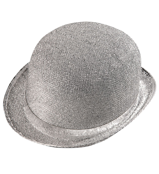 "CHAPEAU MELON ARGENTE EN LUREX"