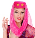 "CHAPEAU DE HAREM AVEC VOILE" - couleur rose