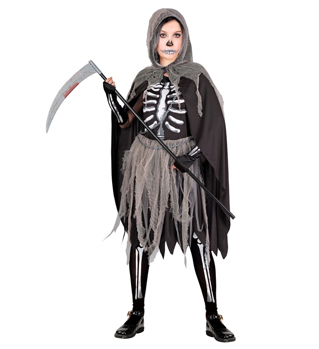 "LE FAUCHEUR" (robe, collants et gants, cape avec capuche, chaîne)