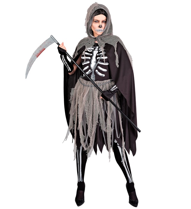 "LE FAUCHEUR" (robe, collants et gants, cape avec capuche, chaîne)
