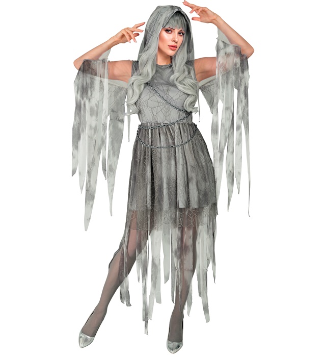 "ESPRIT FANTOME ENCHAINE" (robe avec capuche, chaine)