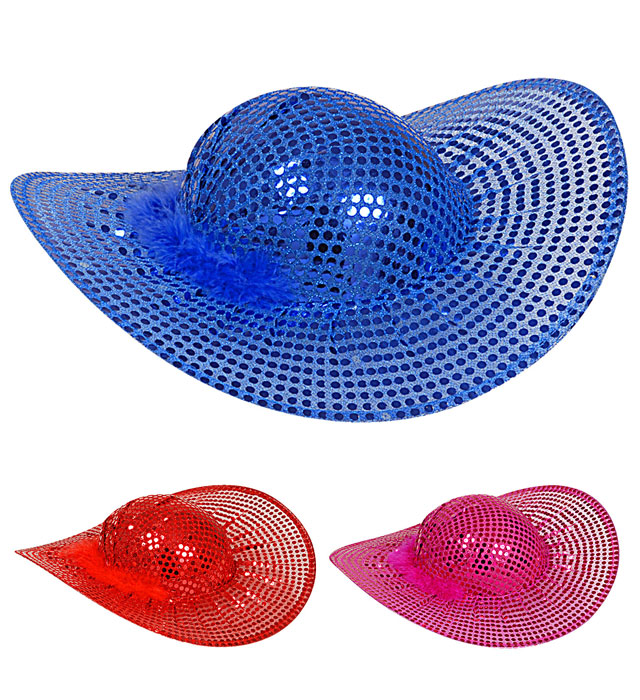 [2527D] "CHAPEAU DE FEMME A PAILLETTES" 3 couleurs ass.
