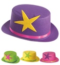 "CHAPEAU HAUT DE FORME AVEC ETOILE" - 4 coul. Ass.
