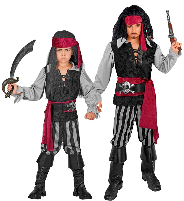 "PIRATE" (chemise avec gilet, pantalon,ceinture, bandeau, couvre chaussures)