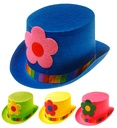 "CHAPEAU HAUT DE FORME FEUTRE AVEC MAXI-FLEUR" 11 cm - 4 coul. Ass.