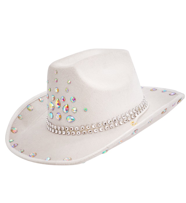 [25699] "CHAPEAU DE COW BOY DIAMANTS BLANCS"