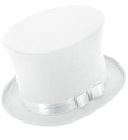 "HAUT-DE-FORME BLANC EN FEUTRE EFFET LAINE" 16 cm
