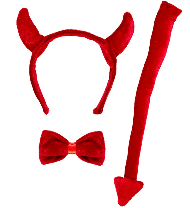 Set de "DIABLE" cornes, noeud papillon queue