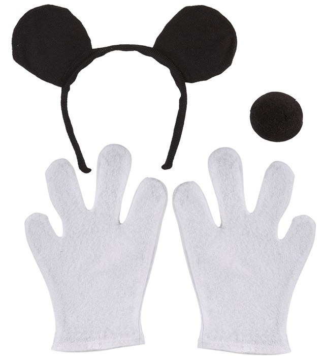 Set de "SOURIS" oreilles, nez, gants