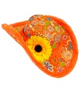 "CHAPEAU IBIZA AVEC BORDURE PELUCHE ET TOURNESOL" orange