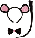 Set de "SOURIS" oreilles, noeud papillon, queue