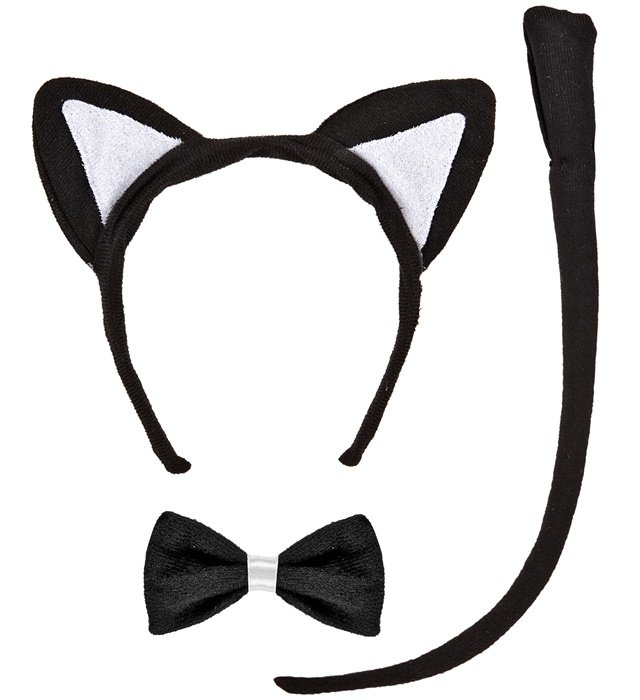 Set de "CHAT" oreilles, noeud papillon, queue