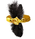 "BANDEAU A PAILLETTES DORE 1920'S AVEC FLEUR & PLUMES"