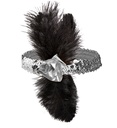 "BANDEAU A PAILLETTES ARGENT 1920'S AVEC FLEUR & PLUMES"