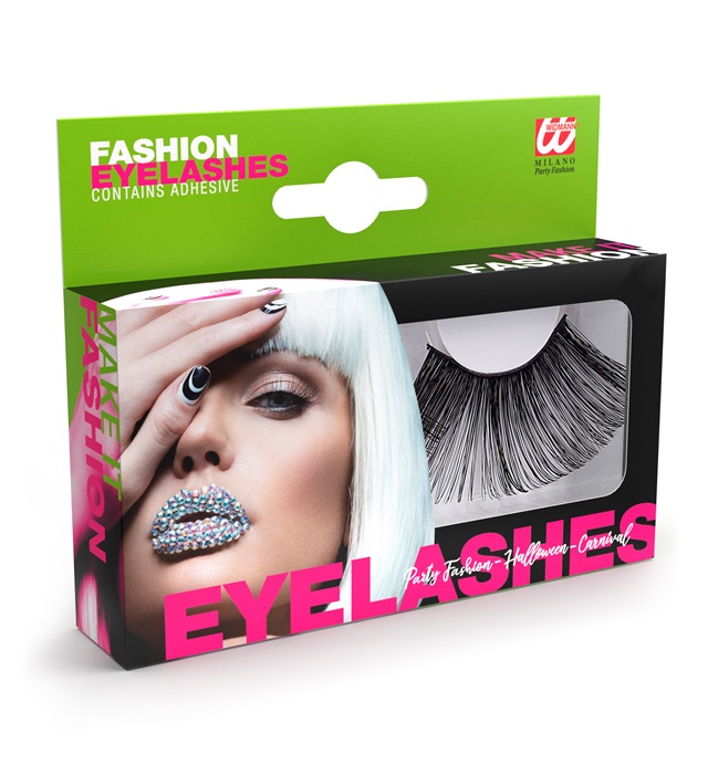 [2708Z] "FAUX CILS NOIRS EXTRA LONGS" avectube de colle