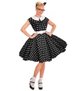 "MODE ROCK'N'ROLL DES ANNEES 50 NOIR" (robe avec jupon, ceinture, bandeau)