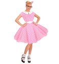"MODE ROCK'N'ROLL DES ANNEES 50 ROSE" (robe avec jupon, ceinture, bandeau)