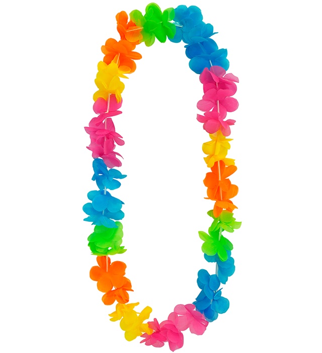 [2734H] "COLLIER HAWAÏEN DE DIFFERENTES COULEURS VIVES"