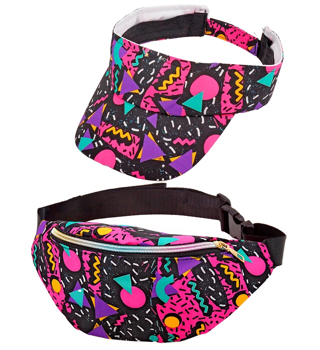 "MODE FUNK ANNEES 80 - funky black" (visière et sac ceinture)
