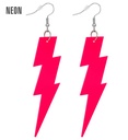 "BOUCLES D'OREILLES ÉCLAIR ANNEES 80 ROSE FLUO"