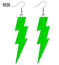 "BOUCLES D'OREILLES ÉCLAIR ANNEES 80 VERT FLUO"