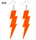 "BOUCLES D'OREILLES ÉCLAIR ANNEES 80 ORANGE FLUO"