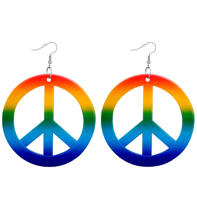 [28135] "BOUCLES D'OREILLES HIPPIE ARC EN CIEL"
