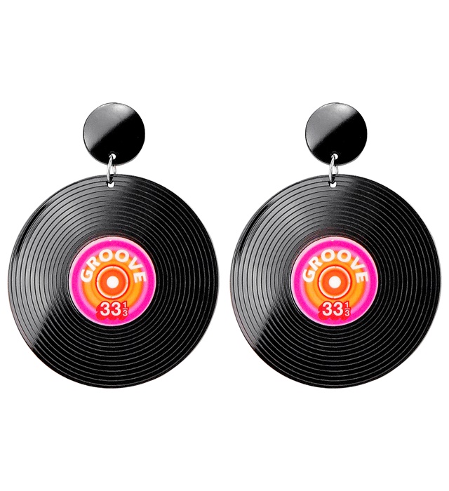 "BOUCLES D'OREILLES DISQUE VINYL ANNEES 80"
