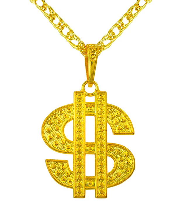 "COLLIER DOLLAR" avec chaine et pendentif de qualité - 70 cm