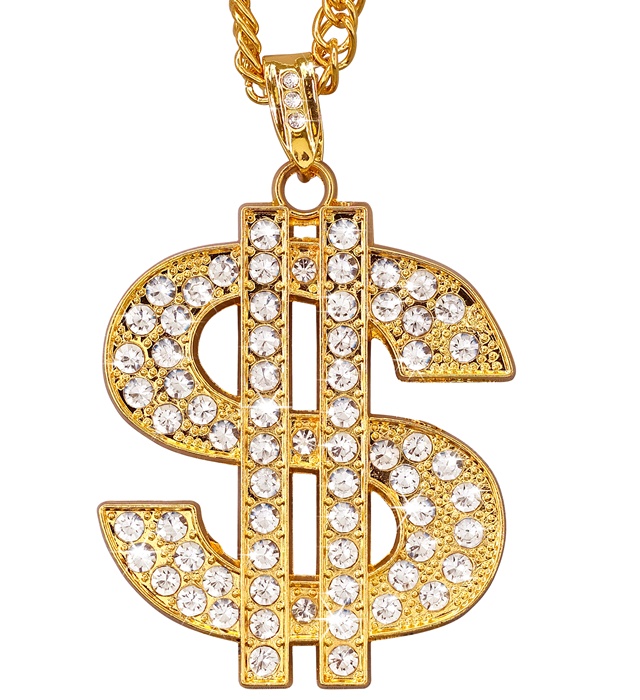 "COLLIER DOLLAR STRASS" 65 cm