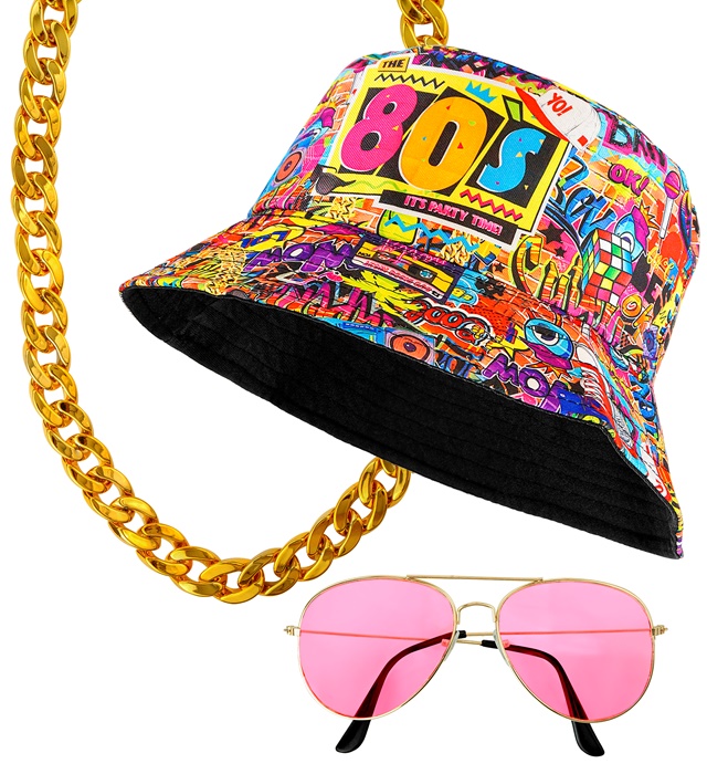 "MODE HIP HOP ANNEES 90 - graffiti" (bonnet de pecheur, lunettes, collier, bague)