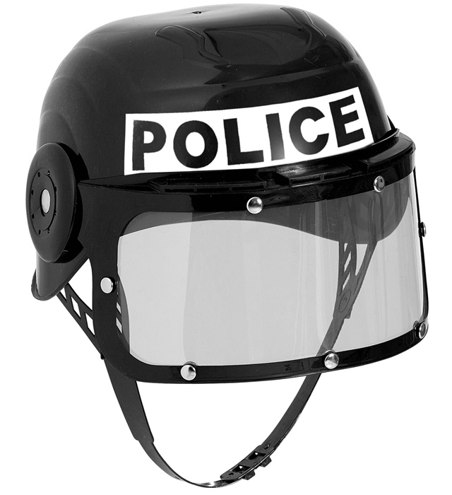 "CASQUE POLICE CONTRE LES REVOLTES" en plastique dure