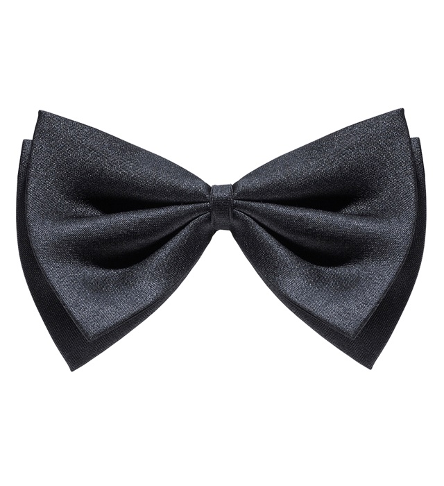 [2883N] "NOEUD PAPILLON SATIN DE LUXE" noir- ajustable