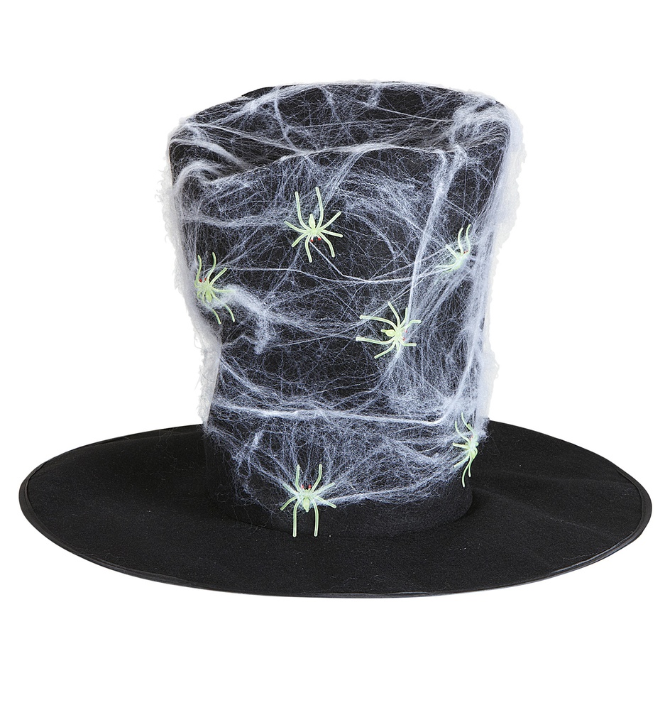 "MAXI HAUT DE FORME AVEC TOILES ETARAIGNEES FLUO" 30 cm