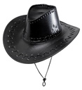 "CHAPEAU DE COW-BOY NOIR AVEC IMPRESSIONS" façon cuir