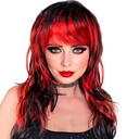 "PERRUQUE VAMPIRESSE NOIRE/ROUGE"  en boite