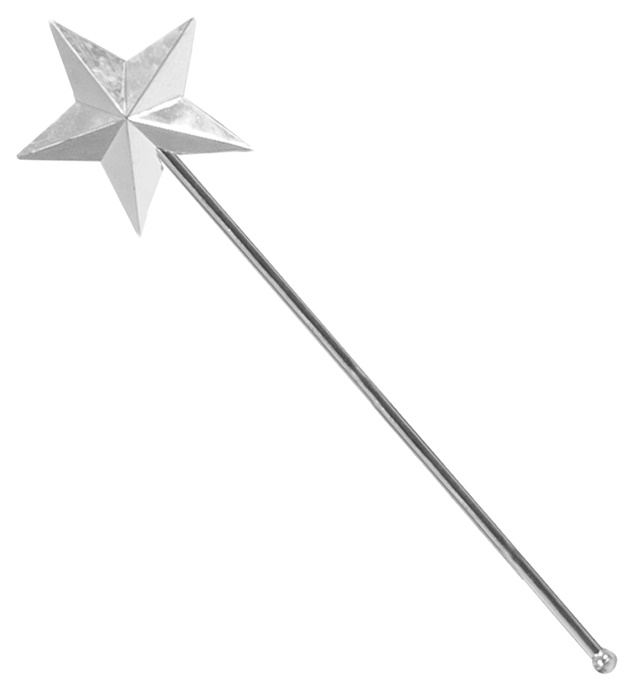 "BAGUETTE MAGIQUE 3D" argent - 44 cm