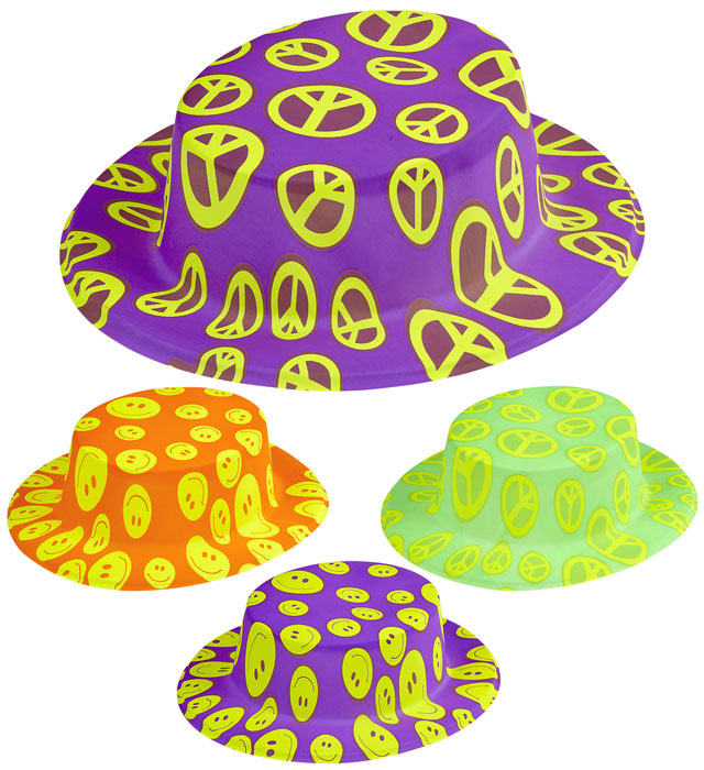 "CHAPEAU CANOTIER FANTASIE" ass. en 4 couleurs fluorescentes