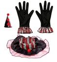 "CLOWN" (mini chapeau, col, gants)