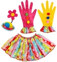 "CLOWN" (mini chapeau, col, gants)