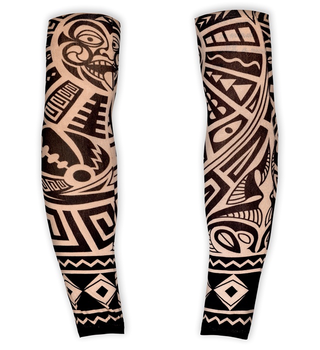paire de "MANCHES TATOUEES TRIBALES" aspect naturel