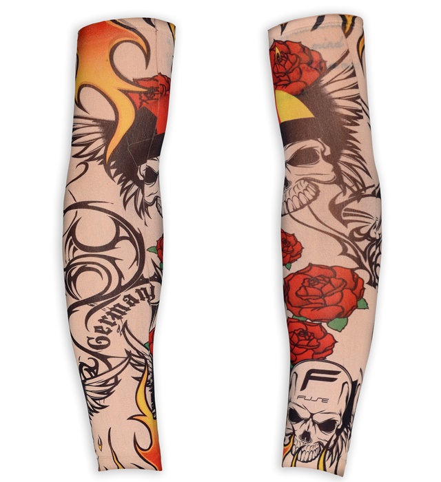 [29358] paire de "MANCHES TATOUEES EASY RIDER" aspect naturel