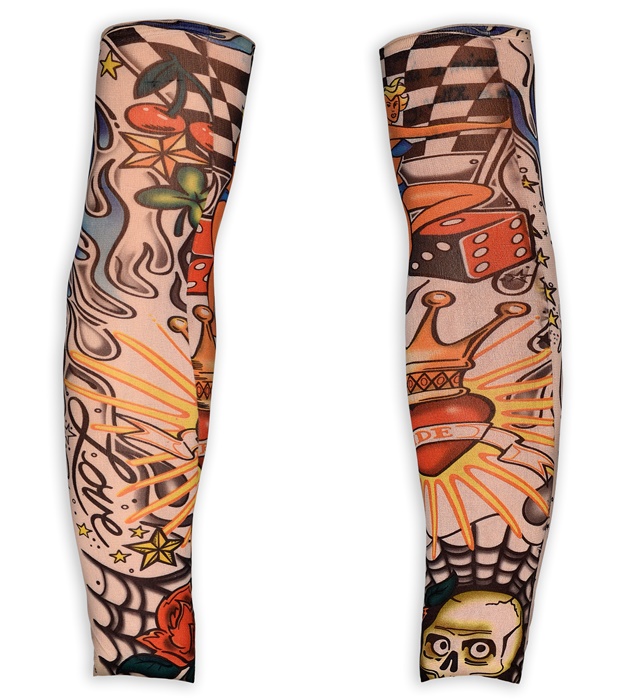 [29359] paire de "MANCHES TATOUEES MIAMI INK" aspect naturel