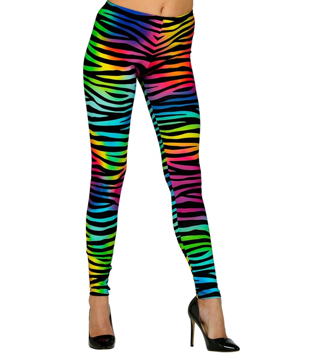 "LEGGINGS DES ANNEES 80 ANIMALIER MULTICOULEUR FLUO"